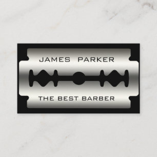 Barber Modern Razor Blade Salon Hair Stylist Business Card