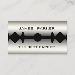 Barber Modern Razor Blade Salon Hair Stylist Business Card