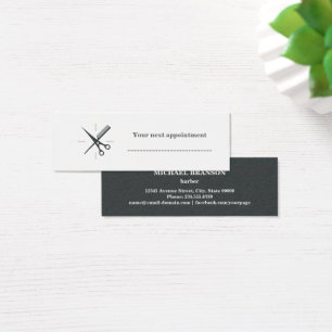 Barber Next appointment Gray White Scissor Comb