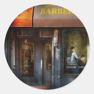 Barber - NY - West Village Barber Shop Classic Round Sticker