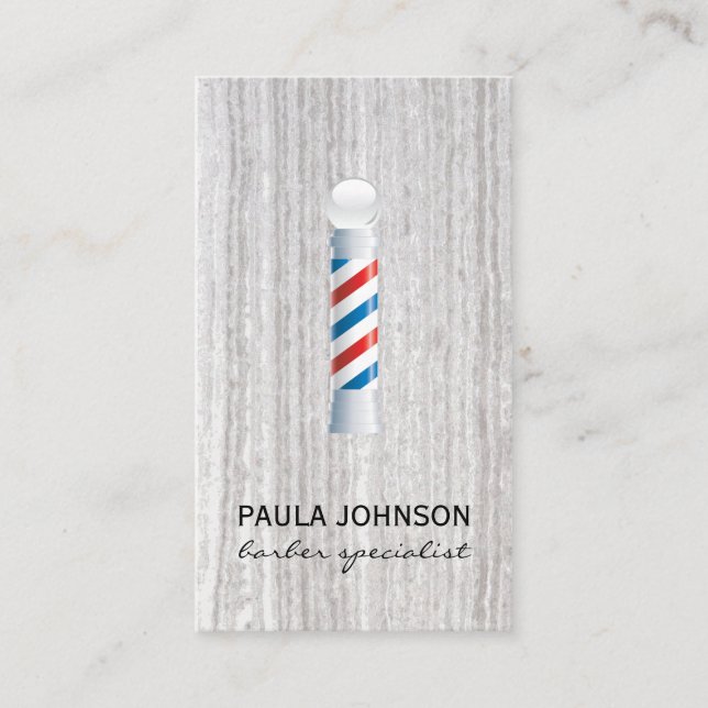 Barber Pole Appointment Business Card (Front)