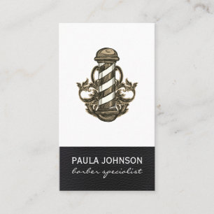 Barber Pole Appointment Leather Stylist Barber Business Card
