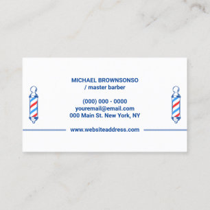 Barber Pole Appointment Logo Business Card