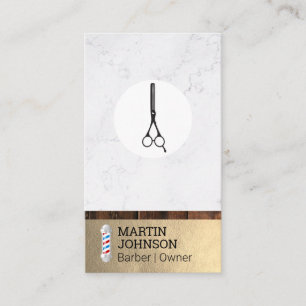 Barber Pole Barber Scissors Business Card