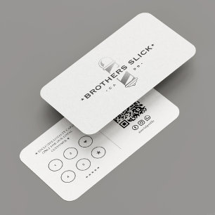 Barber Pole Barbershop Minimal White Loyalty Business Card