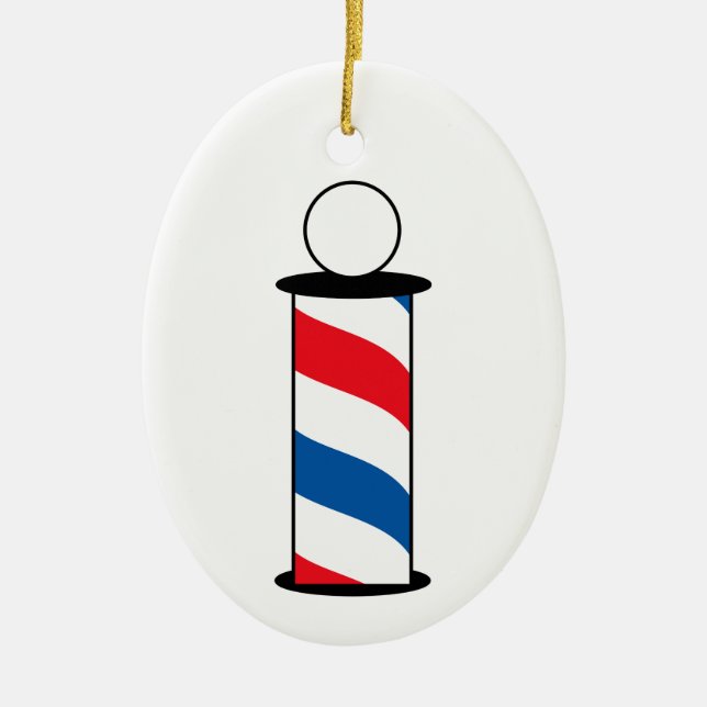 Barber Pole Ceramic Tree Decoration (Front)
