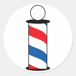 Barber Pole Classic Round Sticker