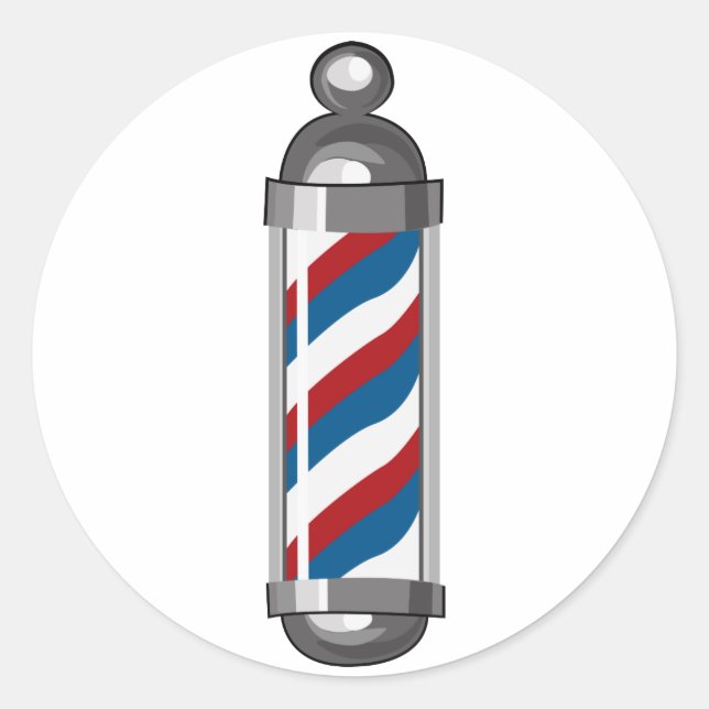 Barber Pole Classic Round Sticker (Front)