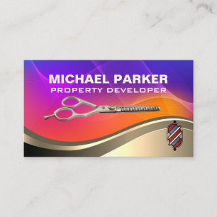 Barber Pole   Colourful Abstract Gradient Business Card
