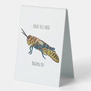 Barber pole grasshopper cartoon illustration