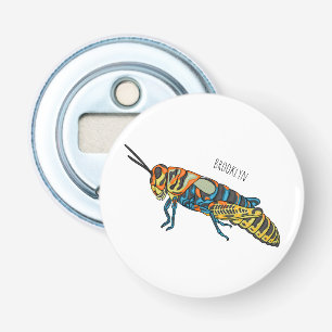 Barber pole grasshopper cartoon illustration bottle opener