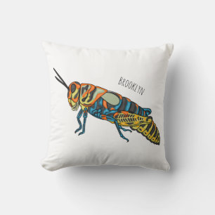 Barber pole grasshopper cartoon illustration cushion