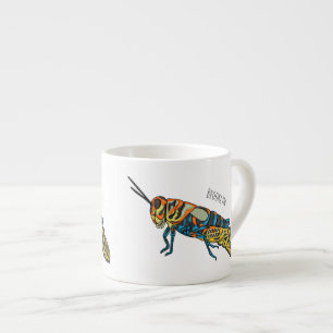 Barber pole grasshopper cartoon illustration espresso cup