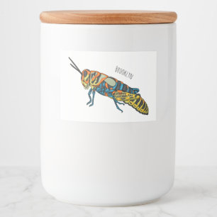 Barber pole grasshopper cartoon illustration food label