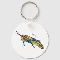 Barber pole grasshopper cartoon illustration 