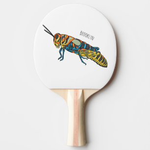 Barber pole grasshopper cartoon illustration  ping pong paddle