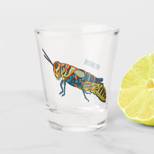 Barber pole grasshopper cartoon illustration  shot glass