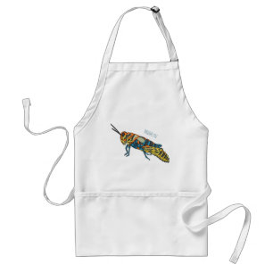 Barber pole grasshopper cartoon illustration  standard apron