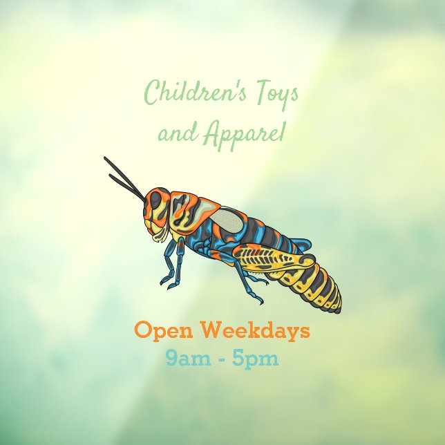 Barber pole grasshopper cartoon illustration window cling (Sheet 3)