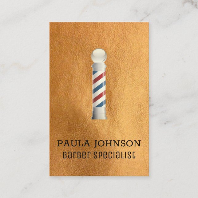 Barber Pole | Hair Specialist Business Card (Front)