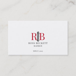 Barber Pole Logo Barber Hair Stylist  Business Card