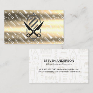 Barber Pole Pattern Metallic Business Card