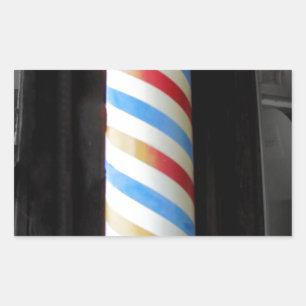 Barber Pole Rectangular Sticker