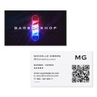 Barber Pole Red White Blue Glow Barbershop Retro 