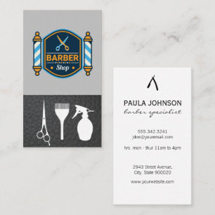 Barber Pole   Scissors  Business Card