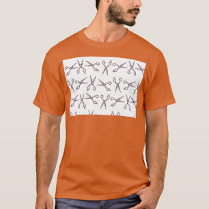 Barber Pole Scissors Pattern Vintage Haircut Trend T-Shirt