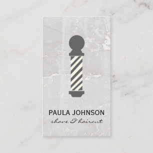 Barber Pole   White Stone   Scissors Business Card