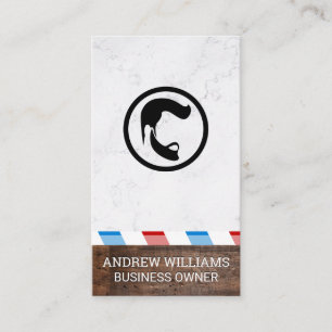 Barber Pole   Wood and Marble Business Card