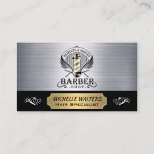 Barber Poles   Haircut and Shaves Business Card