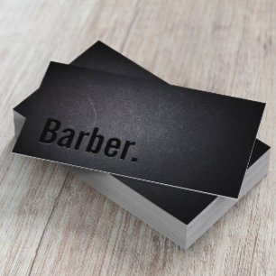 Barber Professional Black Minimalist Business Card