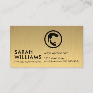 Barber Professional Gold Metallic Business Card