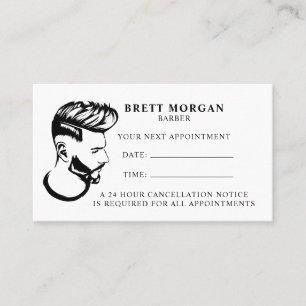 Barber Professional Hair Stylist Appointment Card