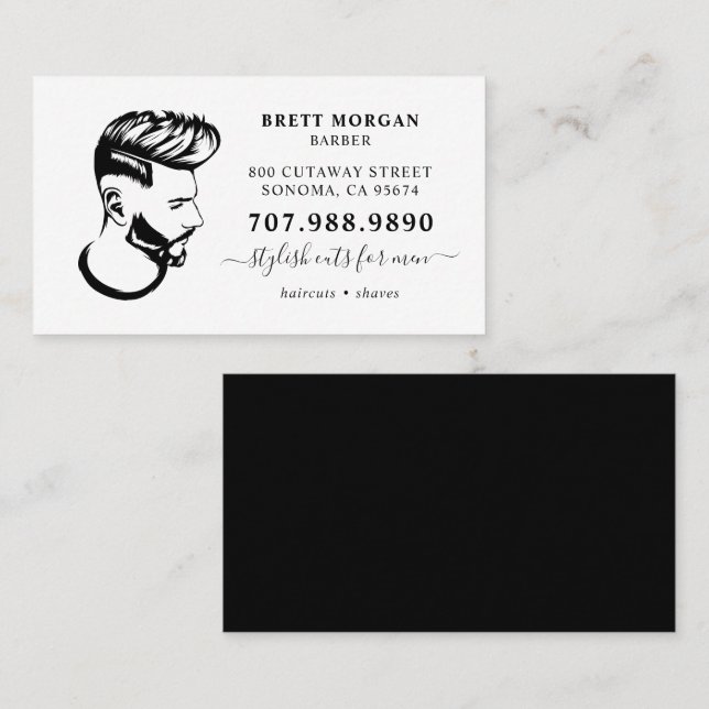 Barber Professional Hair Stylist Business Card (Front/Back)
