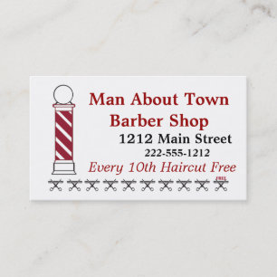 Barber Punch Card Customer Loyalty Business Card