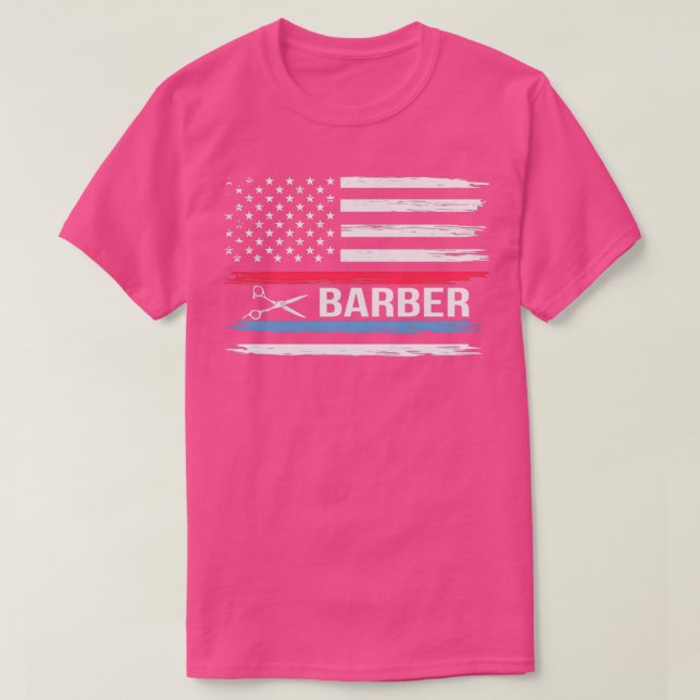 Barber Quote American Flag Barber T-Shirt (Design Front)