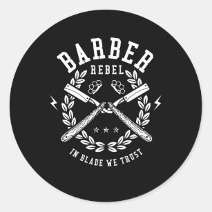 Barber Rebel Classic Round Sticker