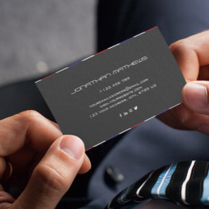 Barber Red White Blue Horizontal Personalised  Business Card