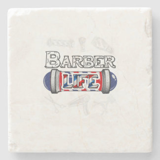 Barber_s Pole Barber Hairstylist Tee Hair Christma Stone Coaster
