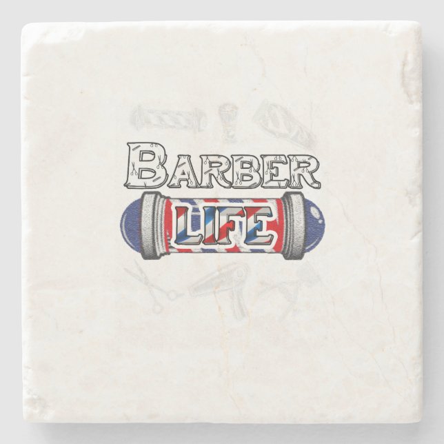 Barber_s Pole Barber Hairstylist Tee Hair Christma Stone Coaster (Front)