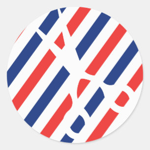 Barber Scissors Classic Round Sticker