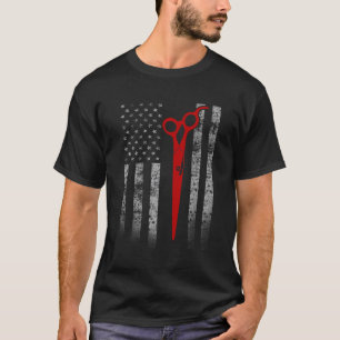 Barber Scissors Flag - American Barber Flag T-Shirt
