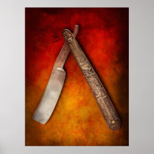 Barber - Shaving - Keep a stiff upper lip Poster