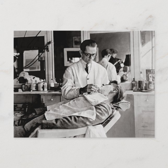 Barber Shop, 1923 Postcard (Front)