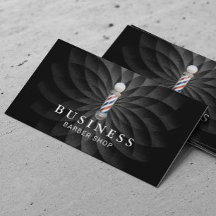 Barber Shop Abstract Black Modern Hair Stylist  Business Card
