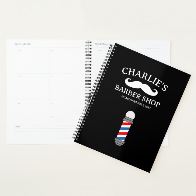 Barber shop appointment planner with moustache log (Display)