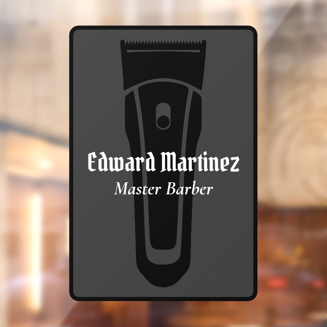 Barber Shop Barbershop Electric Hair Clipper Window Cling (Sheet 2)